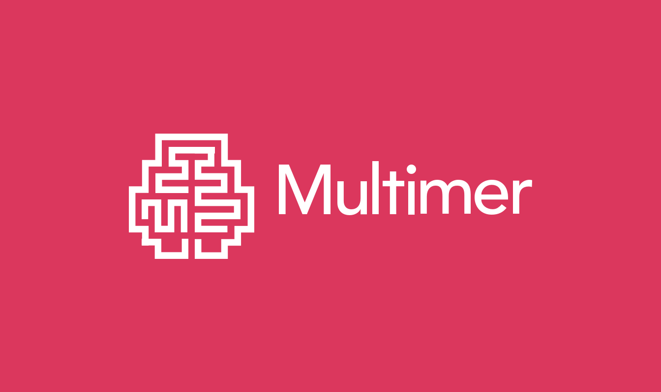 The logo we designed for Multimer which resembles a brain made up of paths